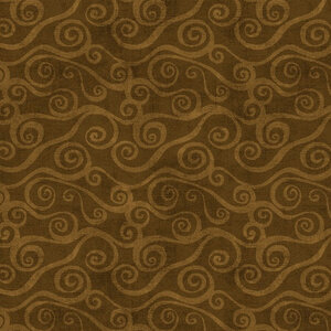 Swirly Scroll Brown Fabric